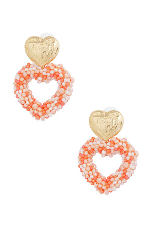 Earrings way to my heart - orange gold h5 