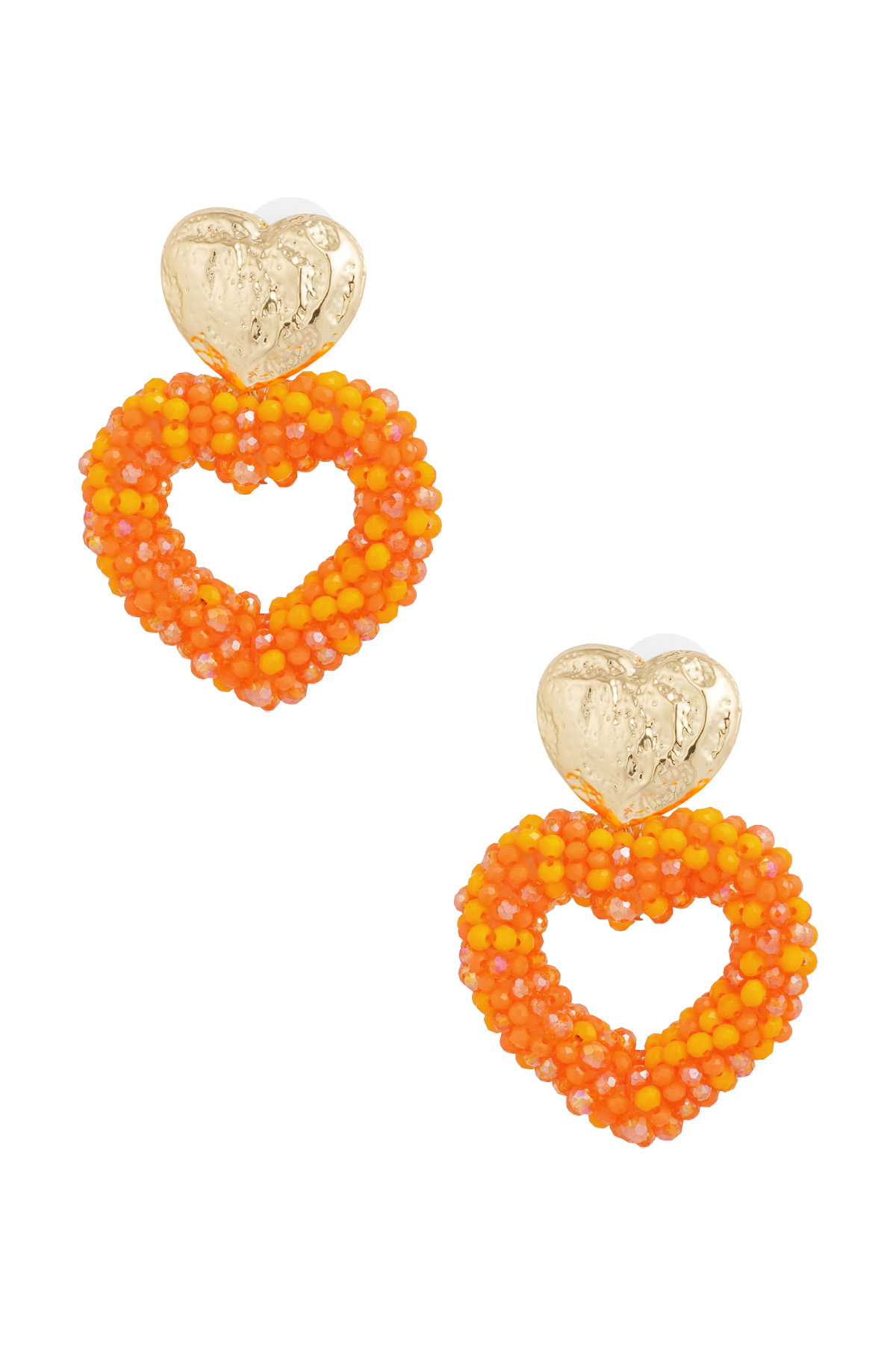 Boucles d'oreilles chemin vers mon coeur - orange h5 
