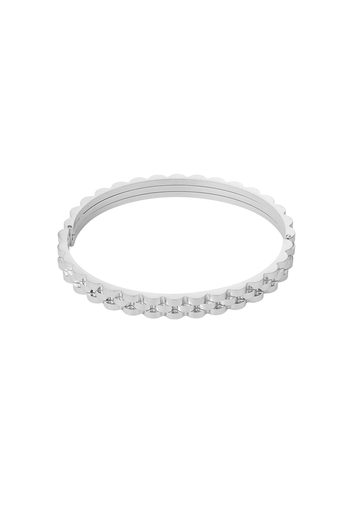 Link bangle bracelet - silver