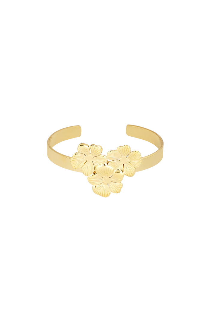 Classico braccialetto floreale per feste - oro  