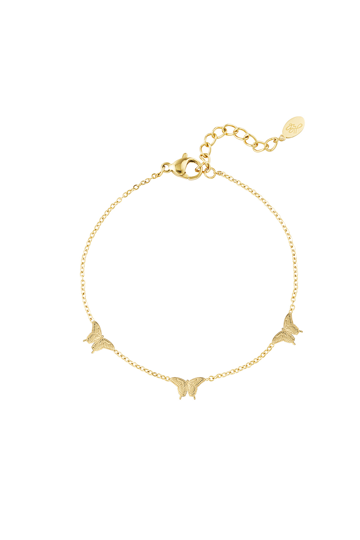 Bracelet 3 butterflies - Gold color 2