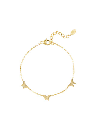 Bracelet 3 butterflies - Gold h5 
