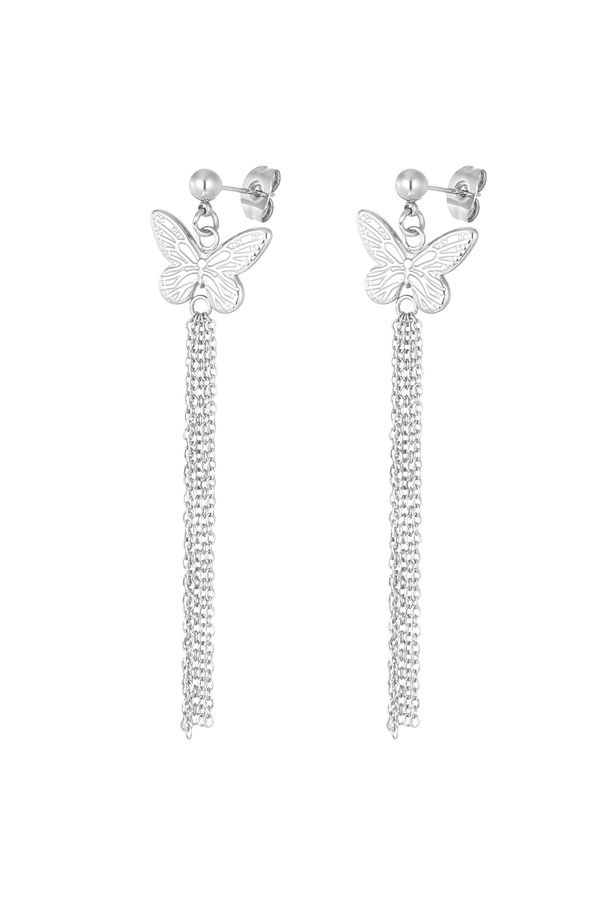 Butterfly earrings with chains 