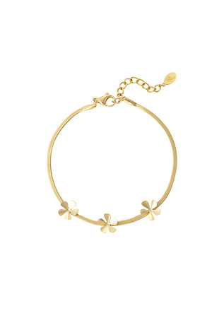 Bracelet 3 basic flowers - Gold h5 