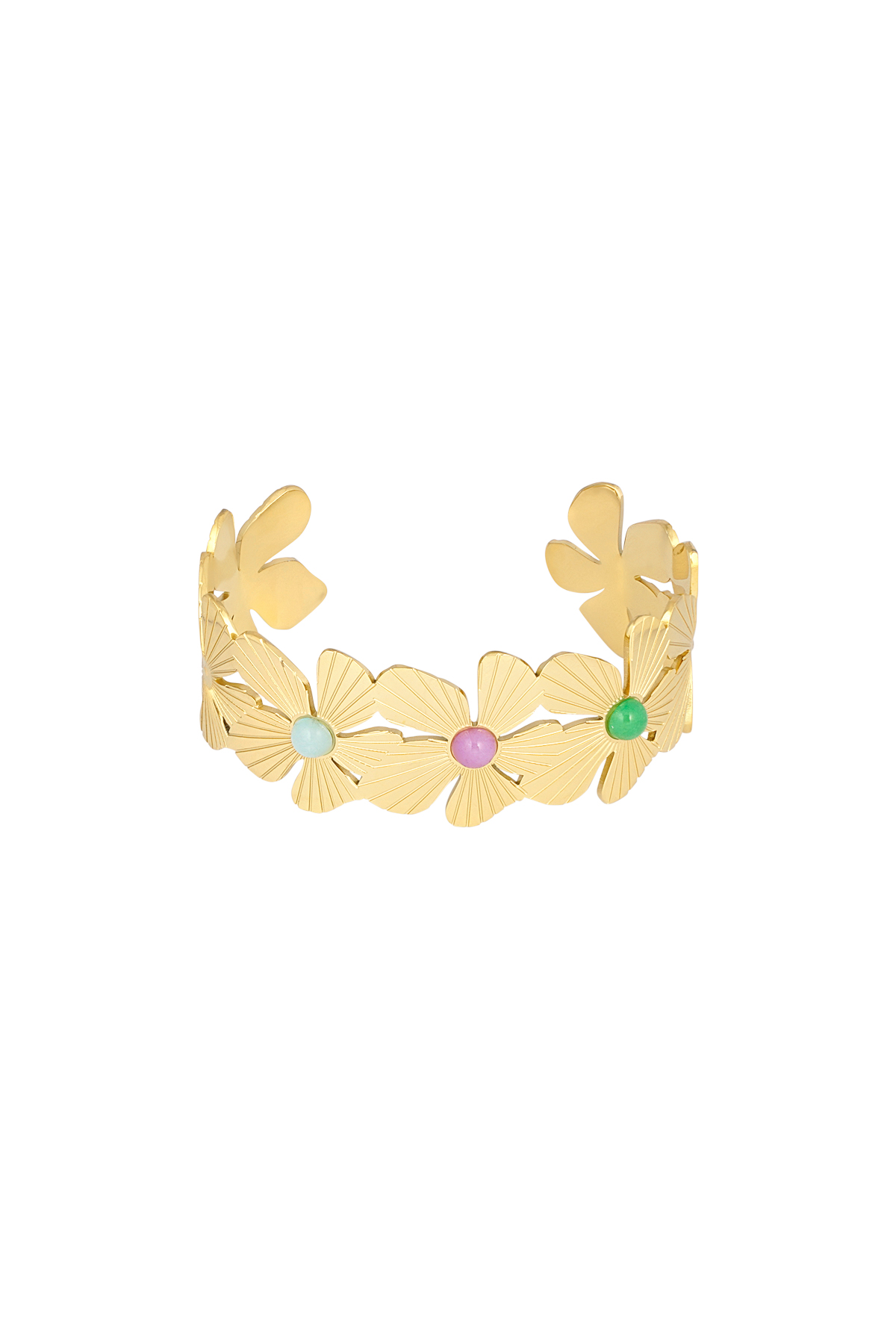 Bohemian island floral bracelet - Gold color