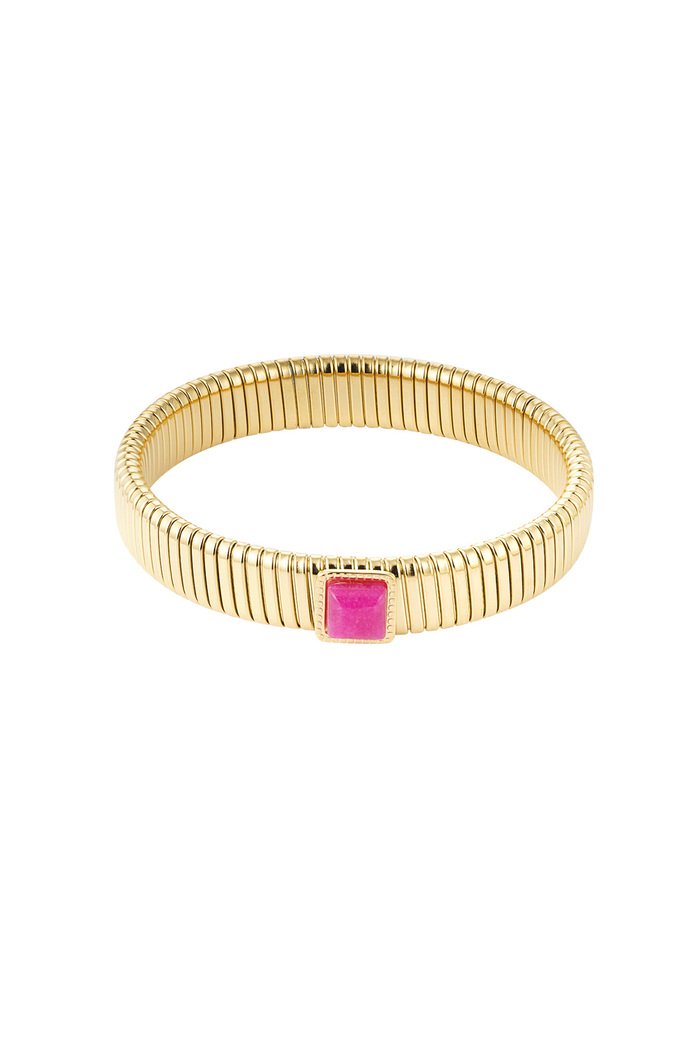 Bohemian armband roze steen -  Goud 