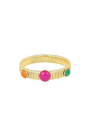 Bracelet avec cercles colorés - doré  h5 