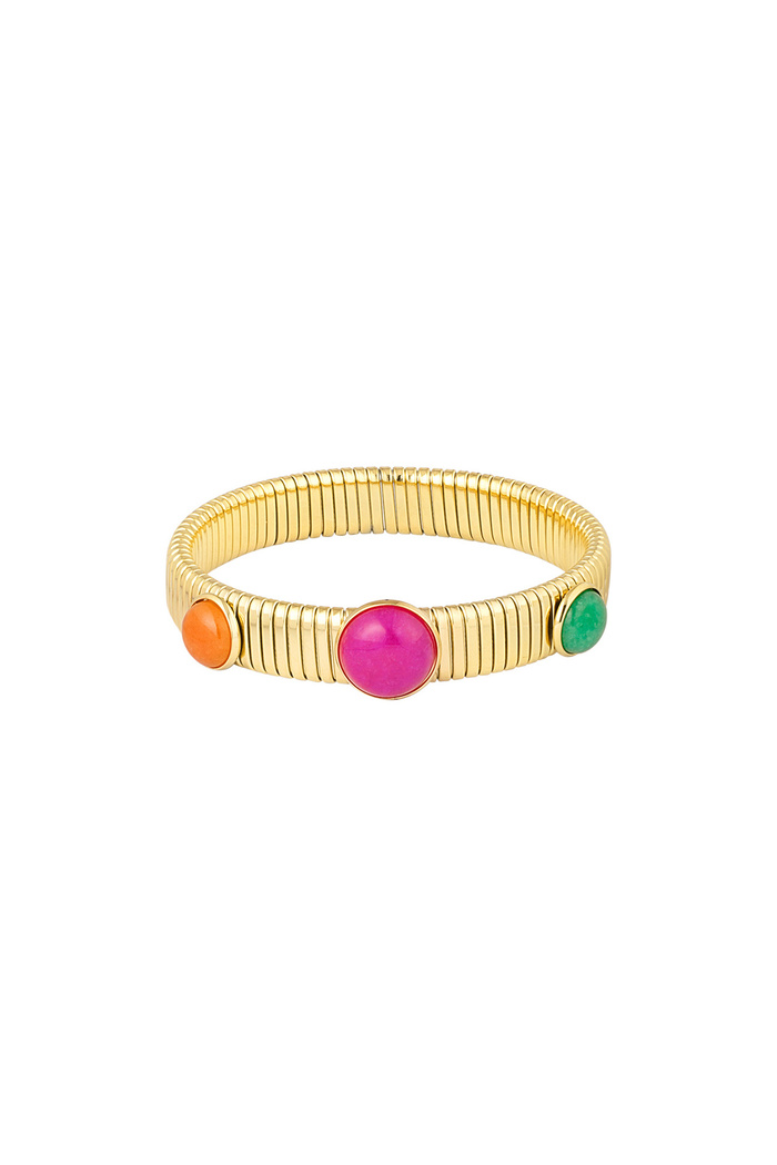Bracelet avec cercles colorés - doré  
