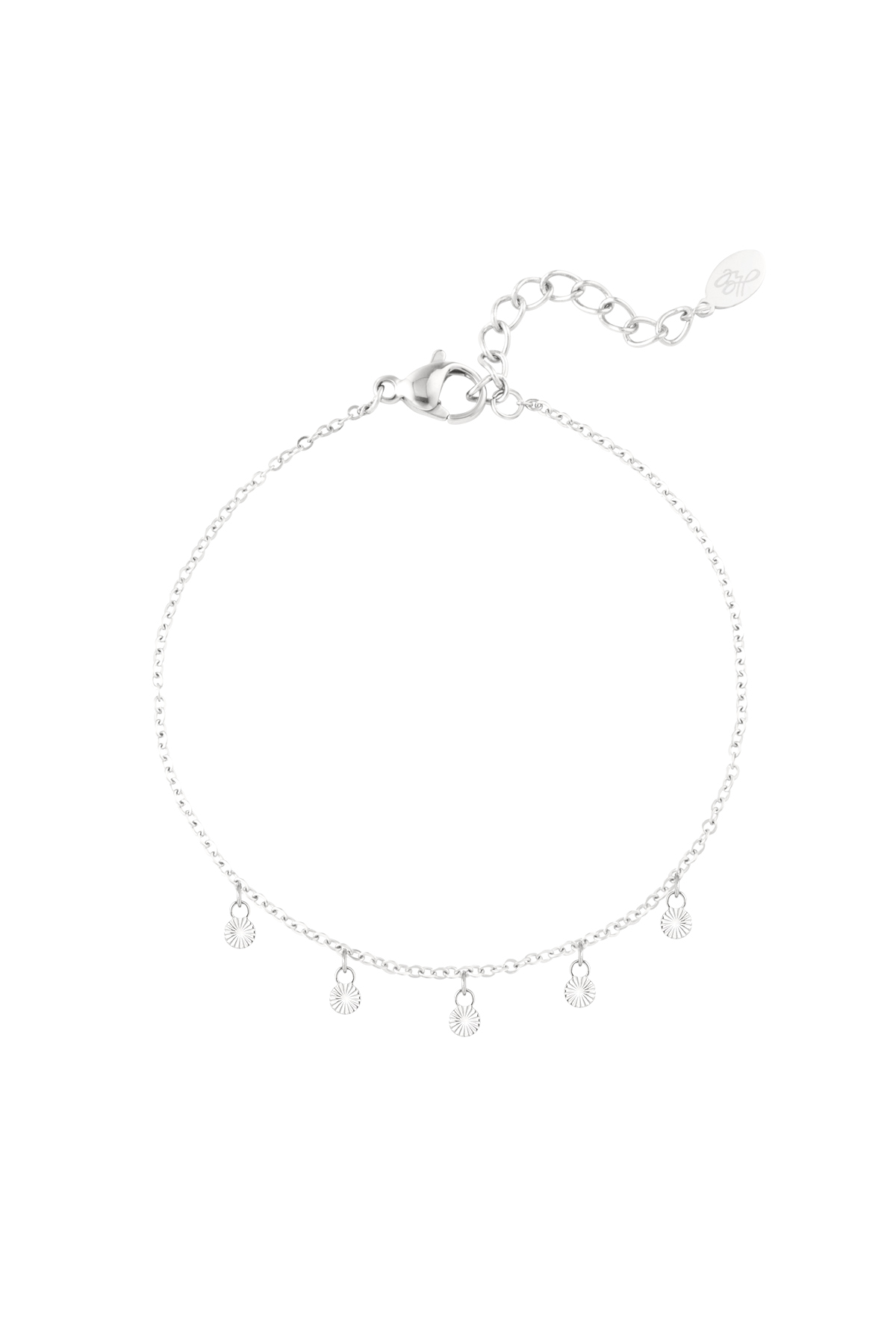Classic bracelet with round charms - silver