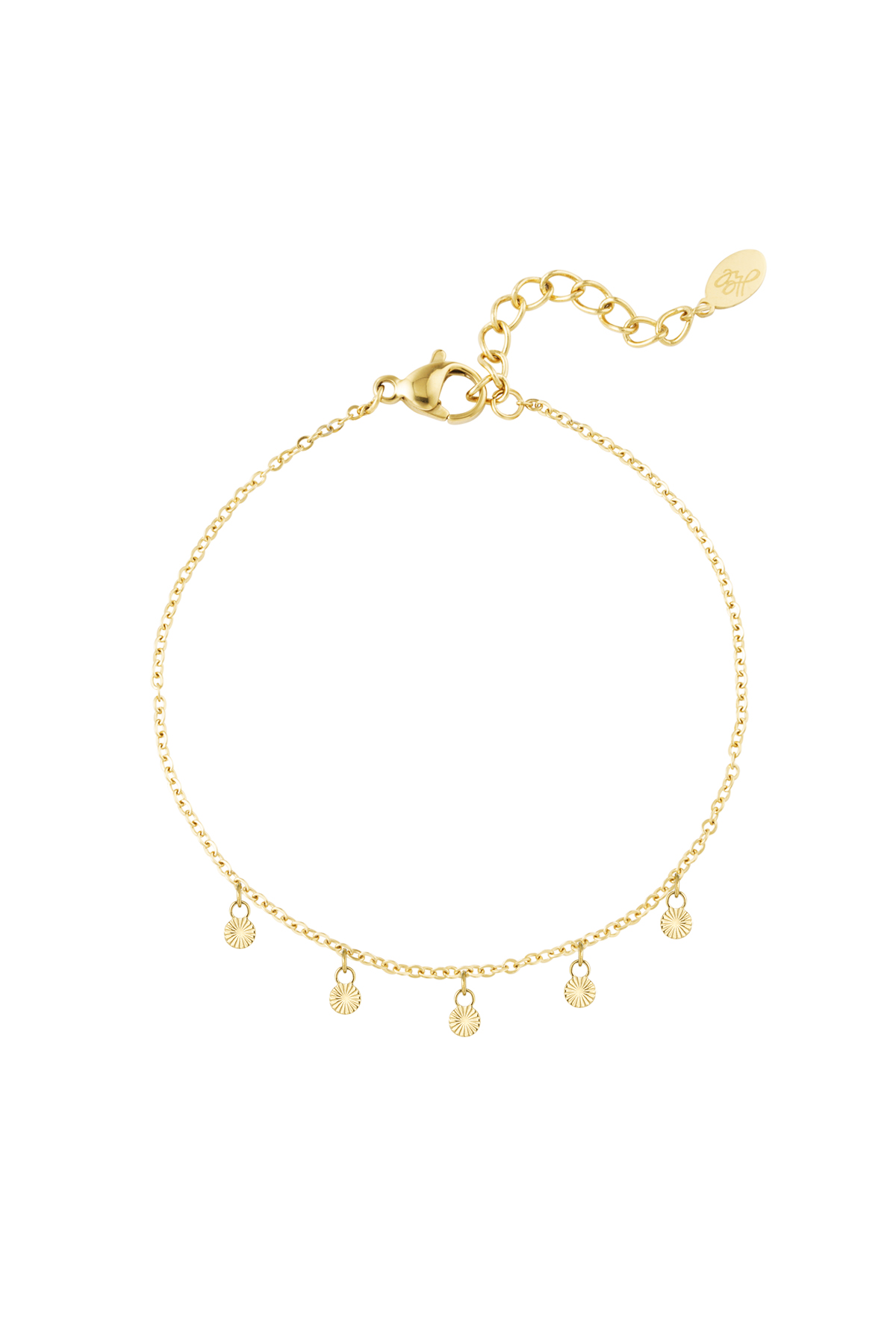 Classic bracelet with round charms - gold 
