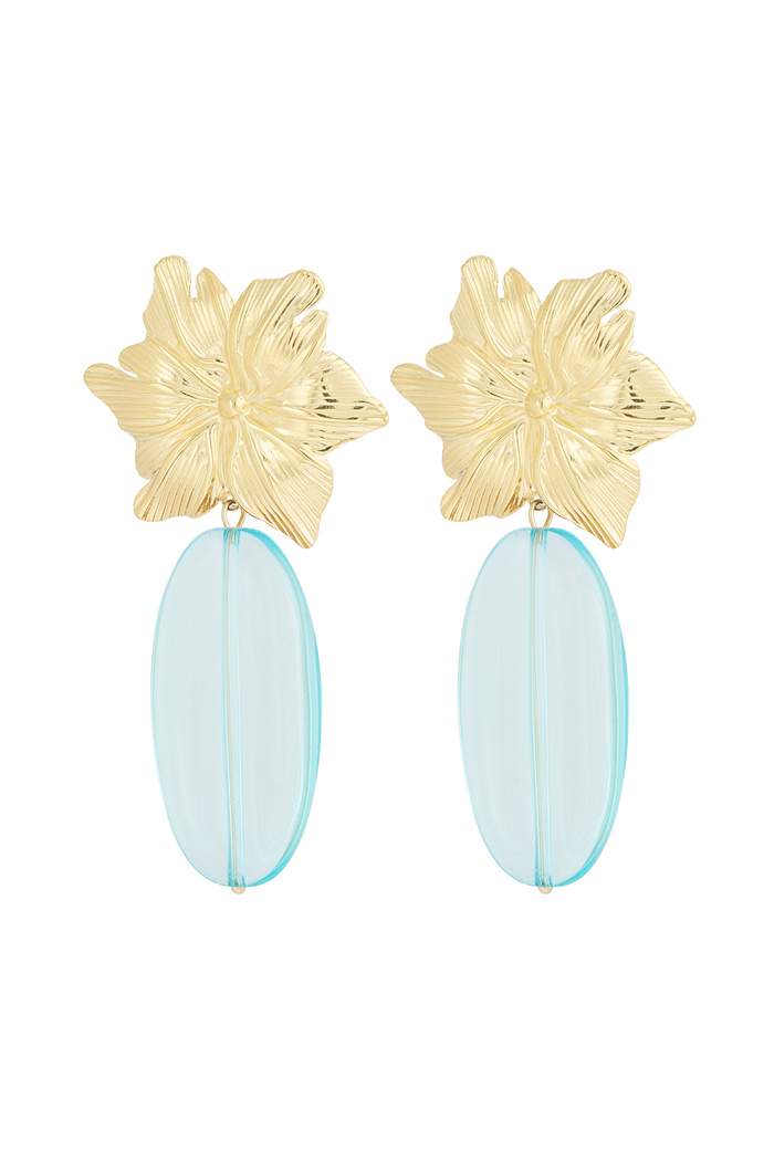 Earrings flawless flower - blue gold 