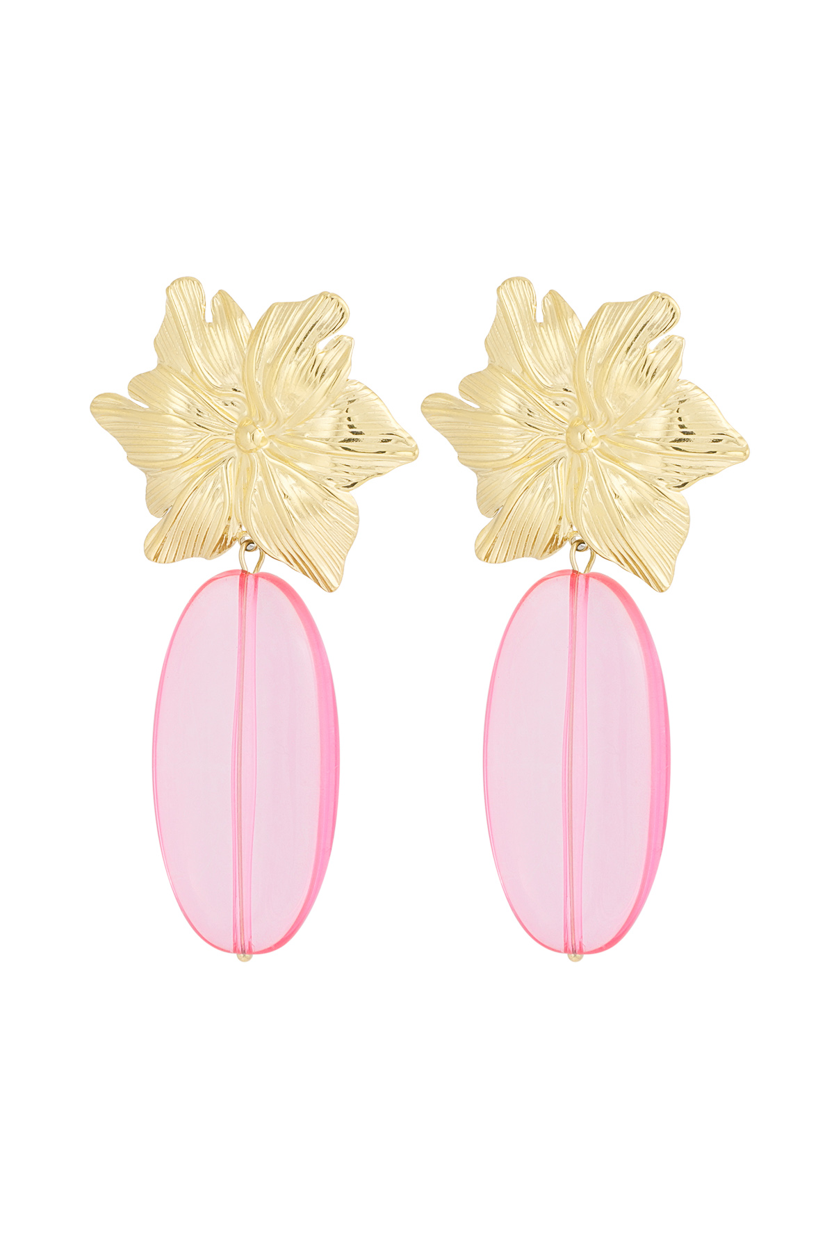 Earrings flawless flower - pink gold