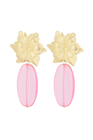 Earrings flawless flower - pink gold h5 