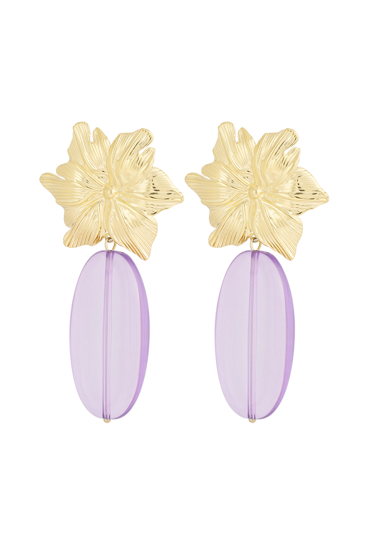 Boucles d'oreilles fleur impeccable - lilas