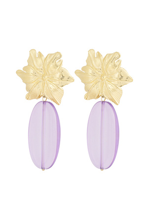 Earrings flawless flower - lilac h5 