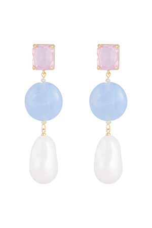 Earrings vintage pearls - blue h5 