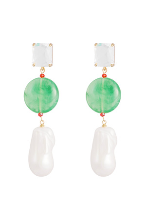Pendientes perlas vintage - verde h5 