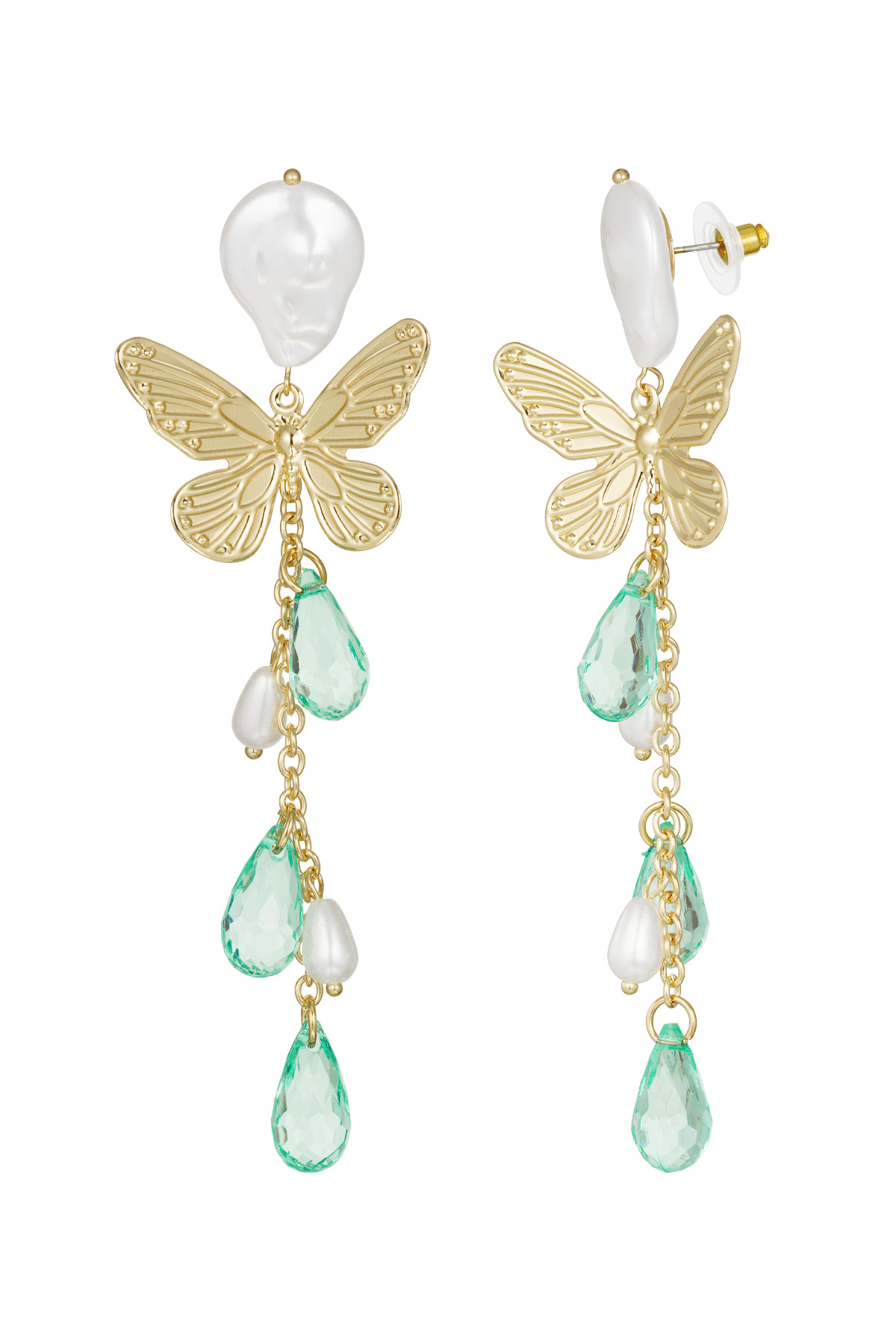 Butterfly earrings - light blue