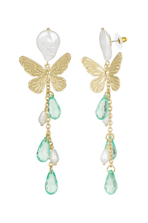 Butterfly earrings - light blue h5 
