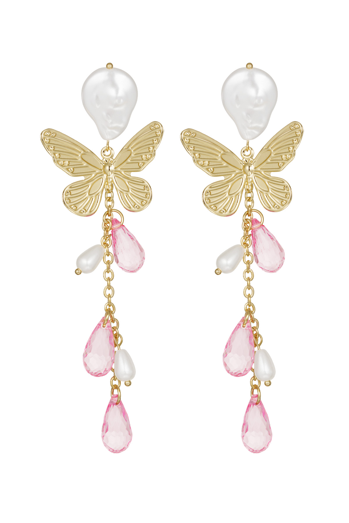 Butterfly earrings - pink
