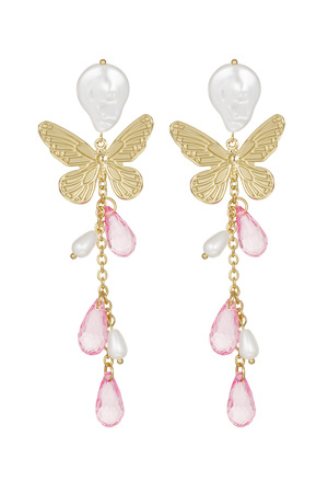 Butterfly earrings - pink h5 