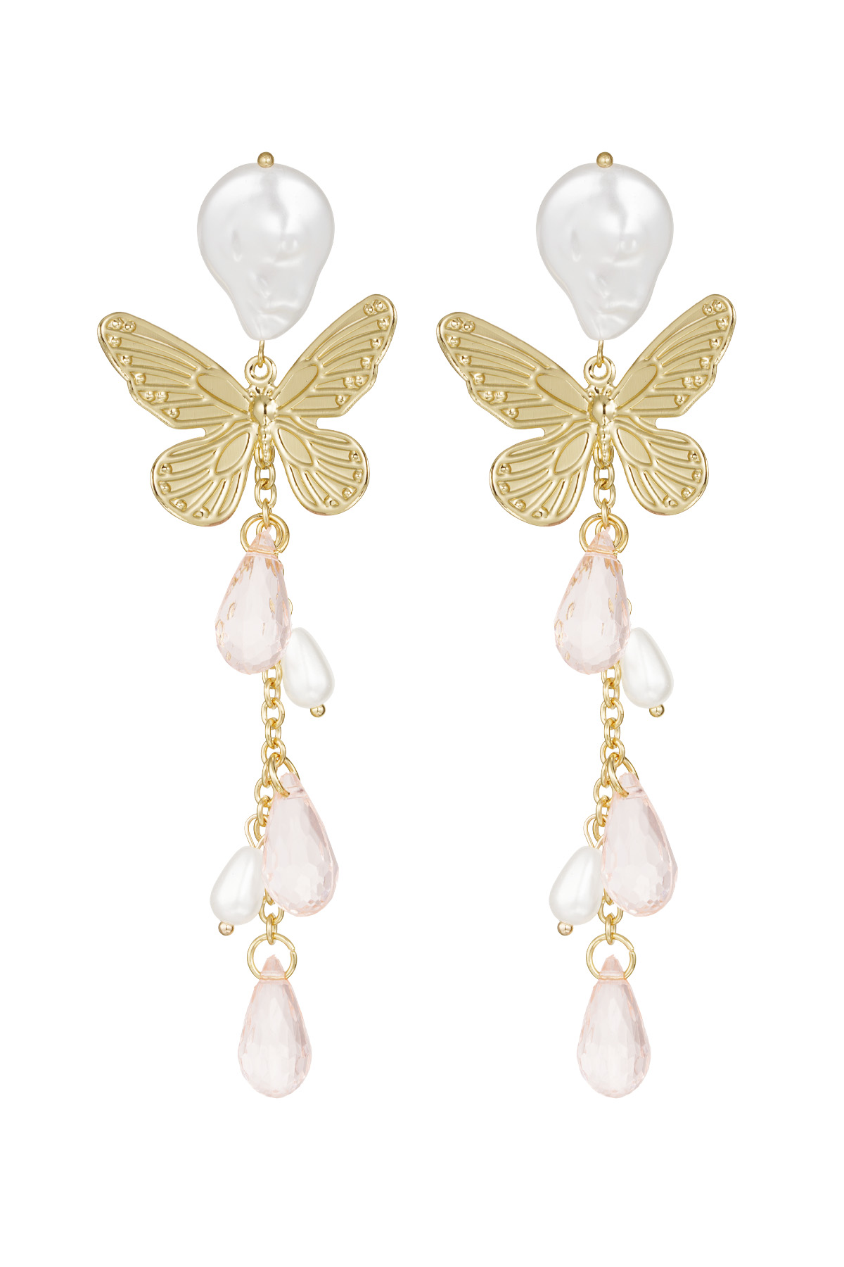 Butterfly earrings - pale pink