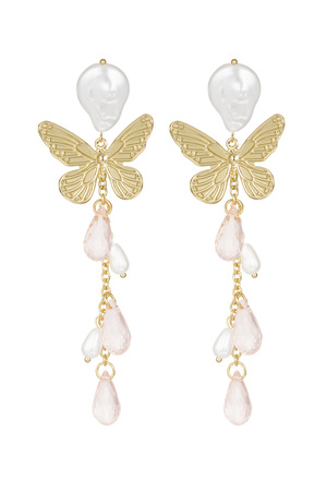 Butterfly earrings - pale pink h5 