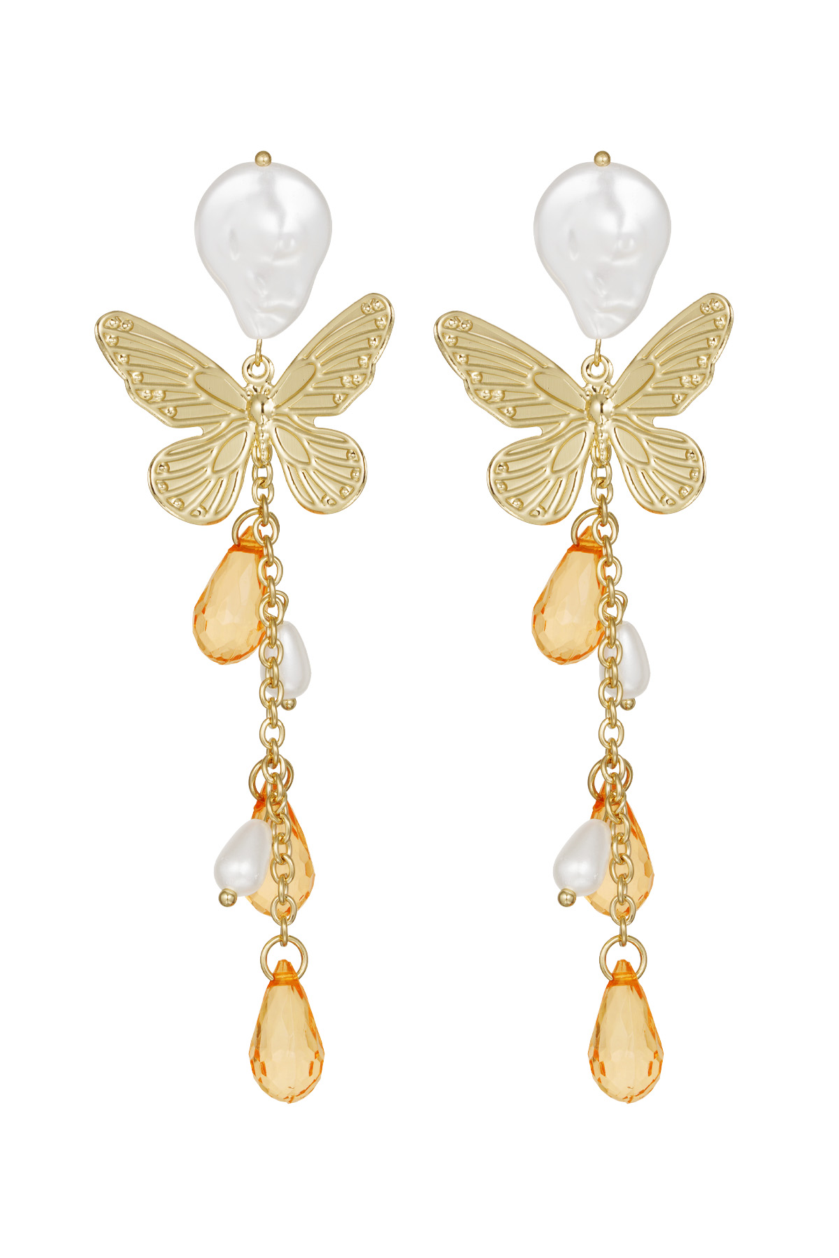 Butterfly earrings - orange 