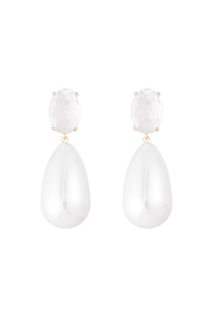 Diamante earring with pearl drop  h5 
