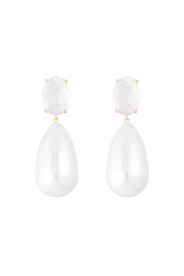 Diamante earring with pearl drop 