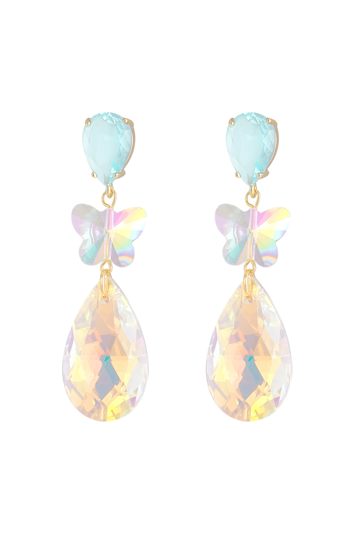Earrings butterfly dream - light blue