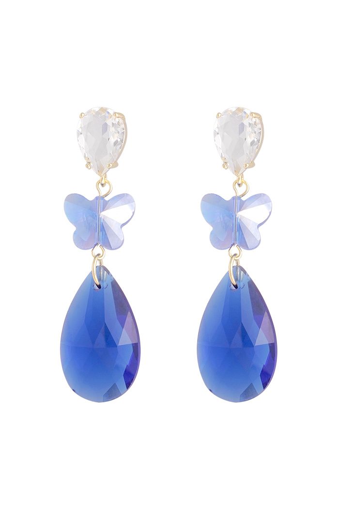 Butterfly instead earrings - blue 