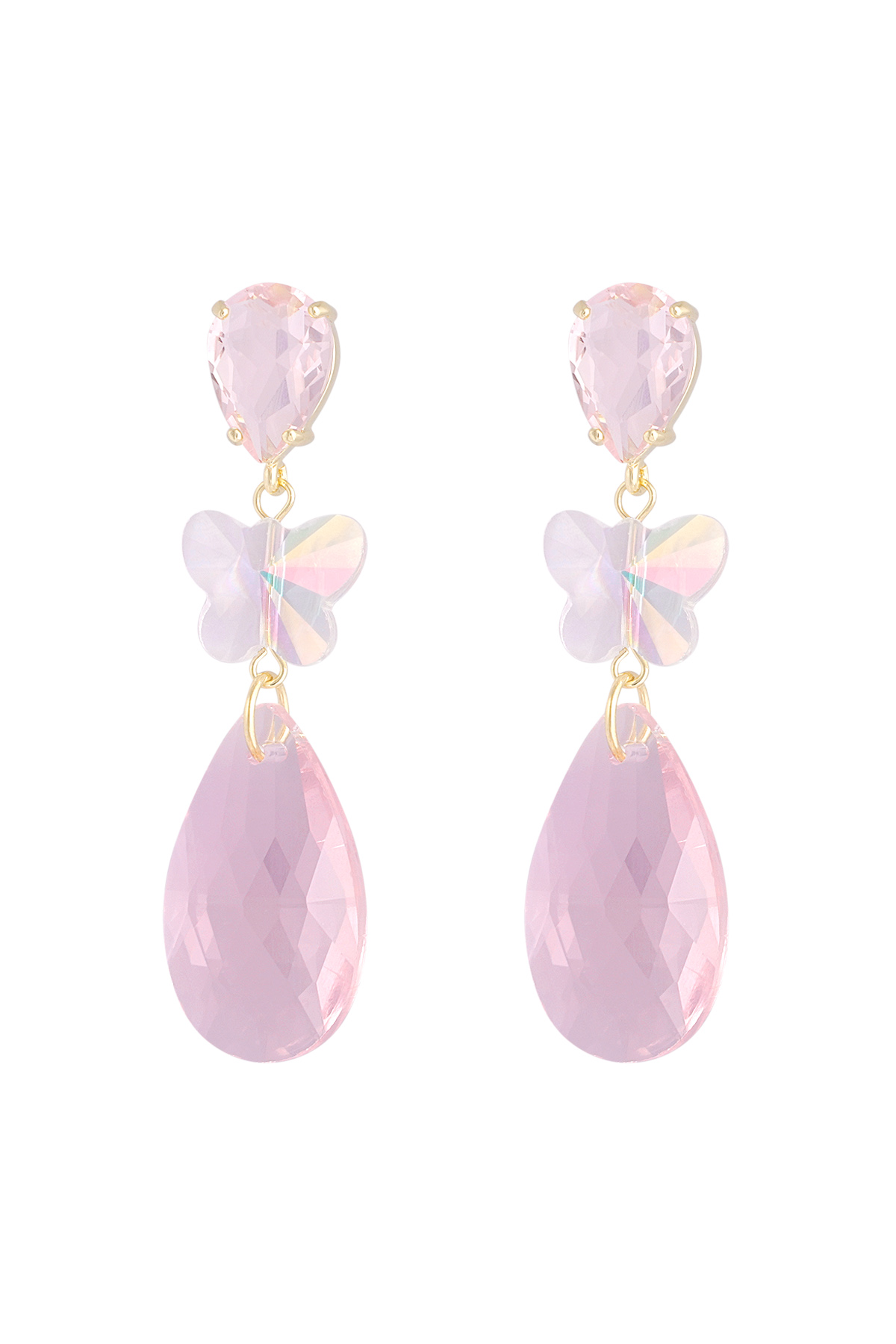 Earrings butterfly dream - pale pink