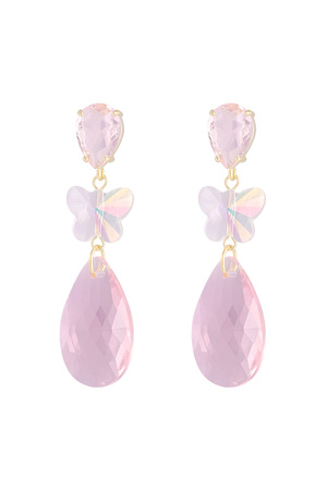 Earrings butterfly dream - pale pink h5 
