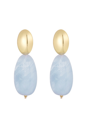 Double statement earrings - blue  h5 