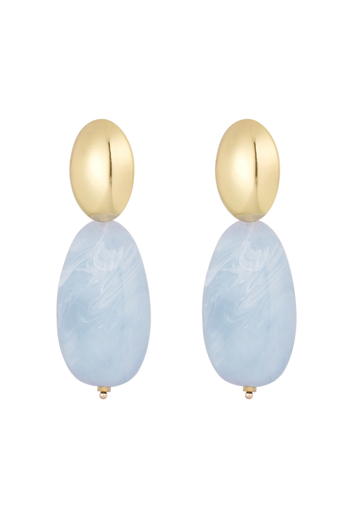 Double statement earrings - blue  