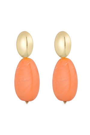 Boucles d'oreilles double déclaration - orange  h5 
