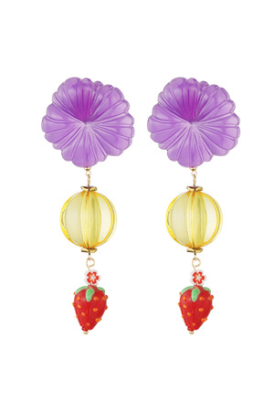 Strawberry love earrings - purple h5 