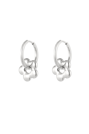 Einfache Ohrringe mit Blumenanhänger – Silber h5 