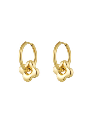 Basic earrings with clover charm - gold h5 