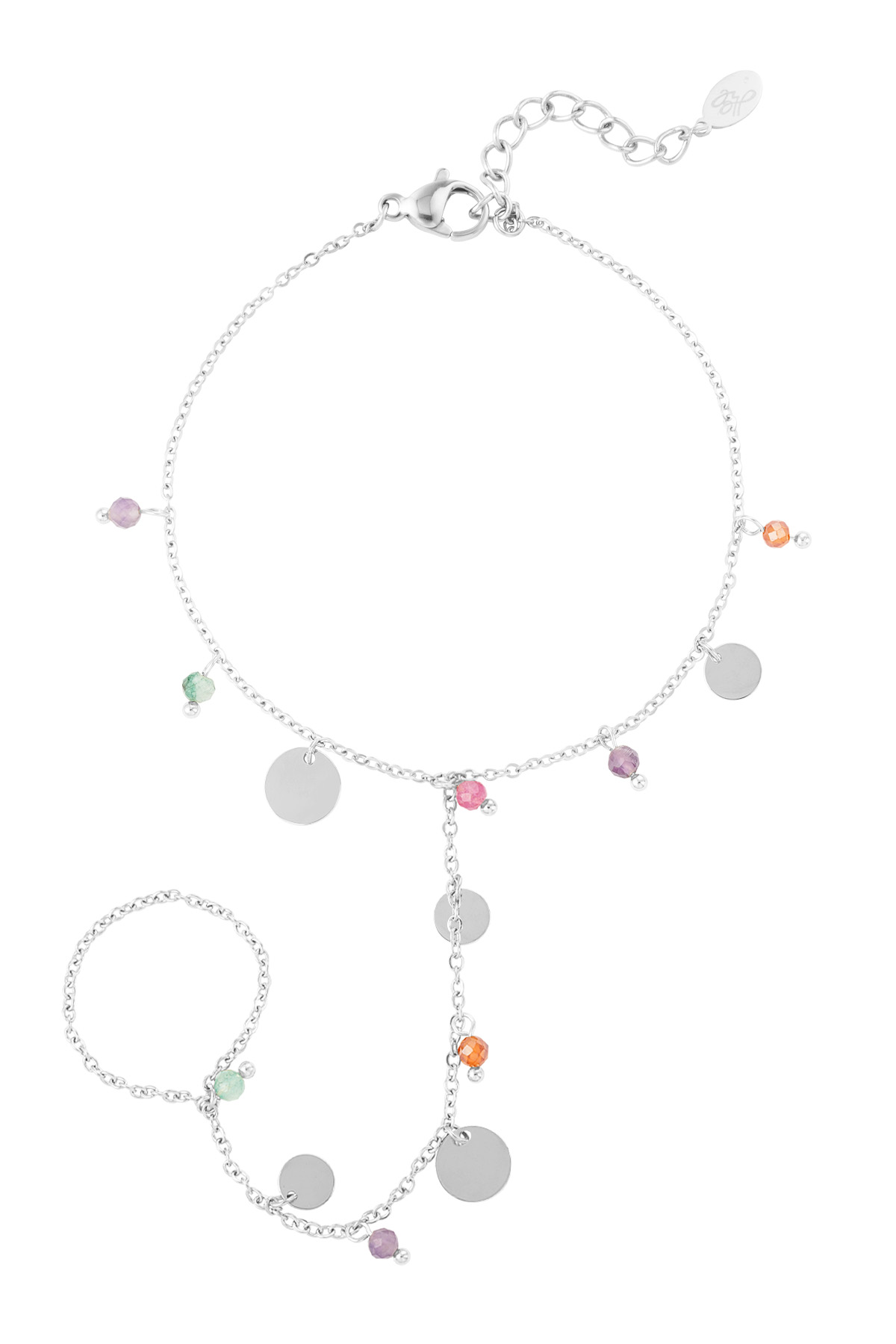 Colorful festival bracelet - silver h5 