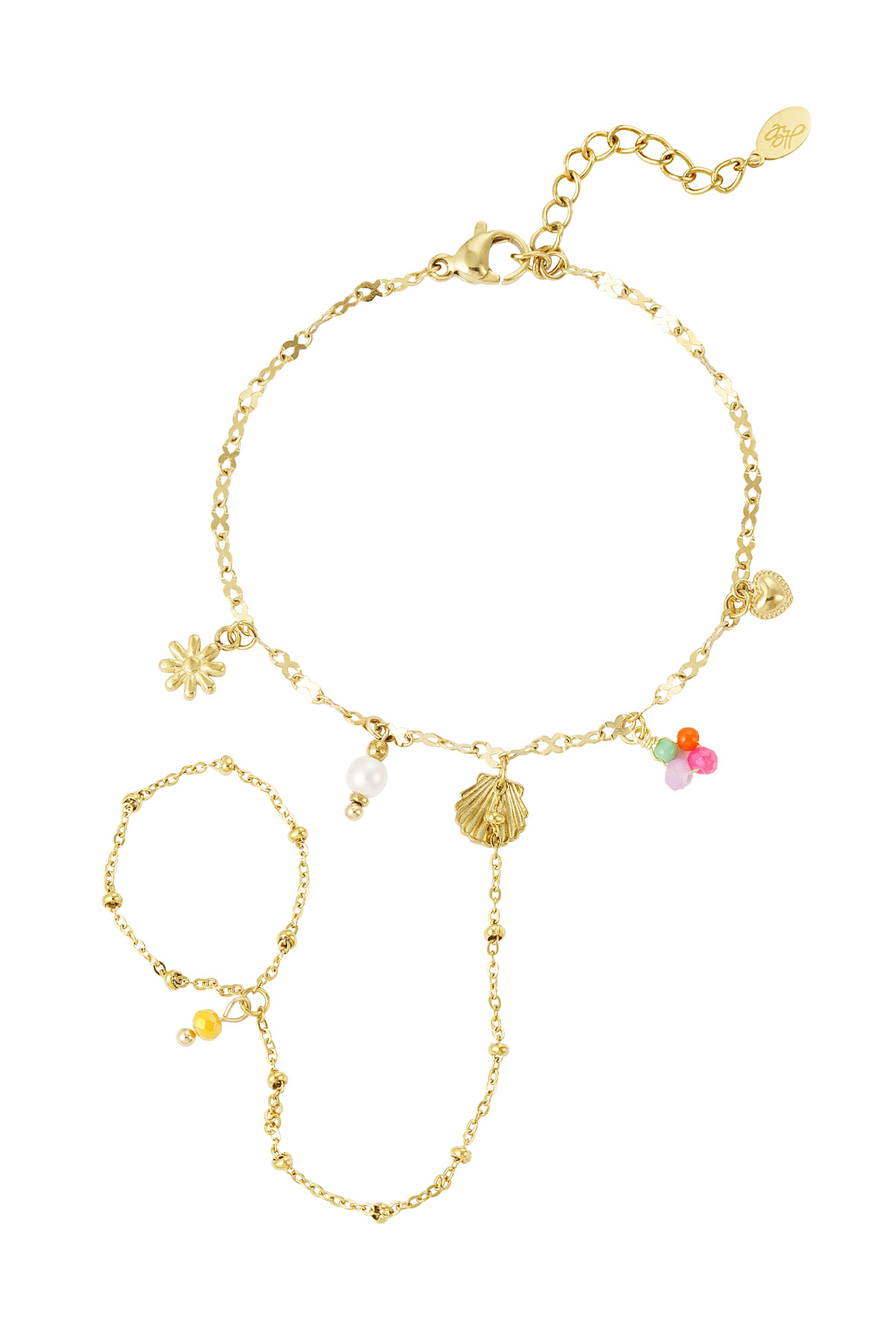 Beach bracelet with charms - gold 