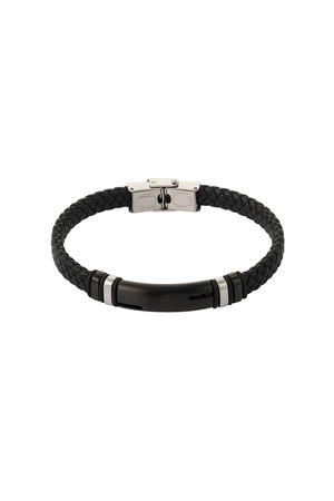 Men's bracelet braided - black/silver h5 
