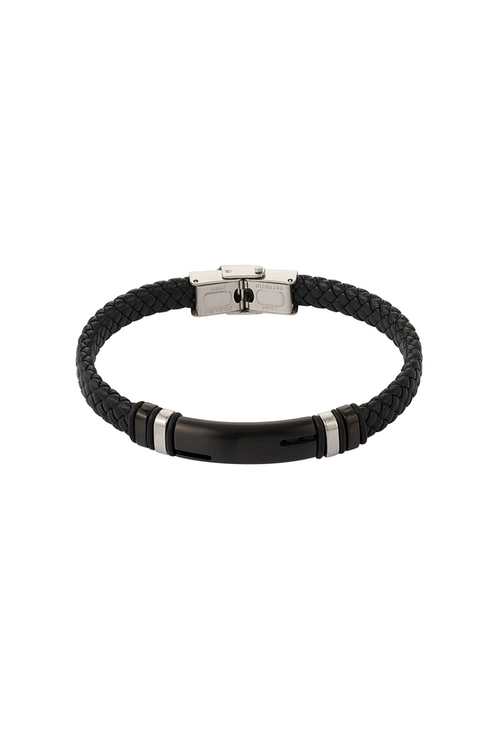 Men's bracelet braided - black/silver 