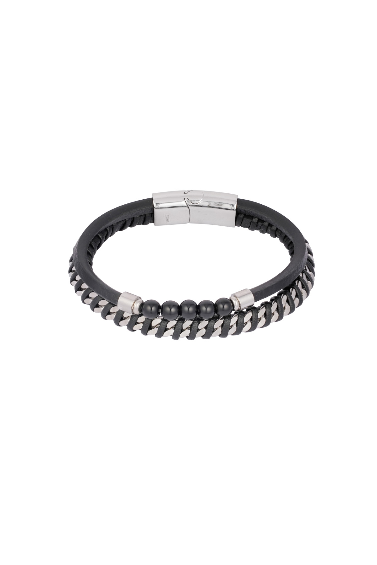 Men's bracelet phoenix - black silver 