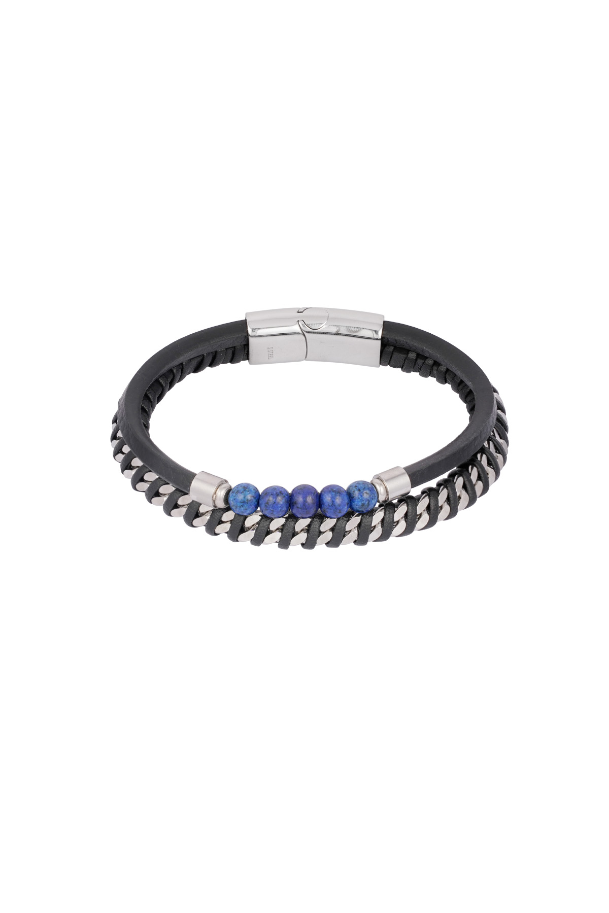 Heren armband serenity - zwart blauw h5 