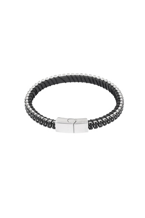 Cool casual men's bracelet - black/silver h5 Picture3