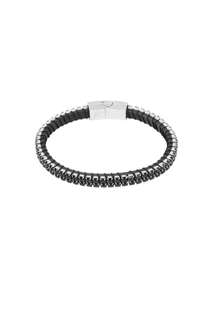 Cool casual men's bracelet - black/silver h5 