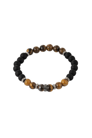 Men's bracelet with different beads - brown/black h5 