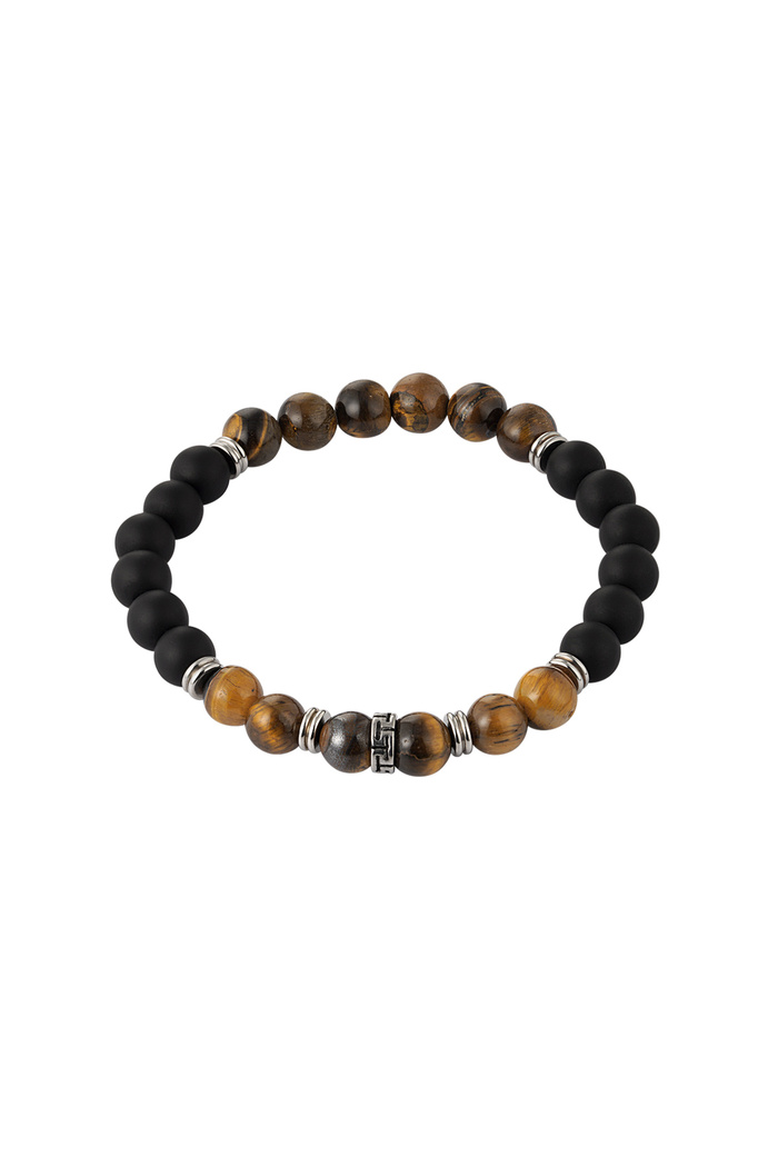 Men's bracelet with different beads - brown/black 